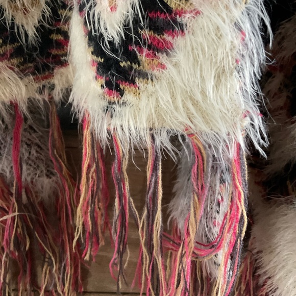 Simply Couture boho southwest soft flowy fringe open cardigan size small (N1) - Picture 3 of 8